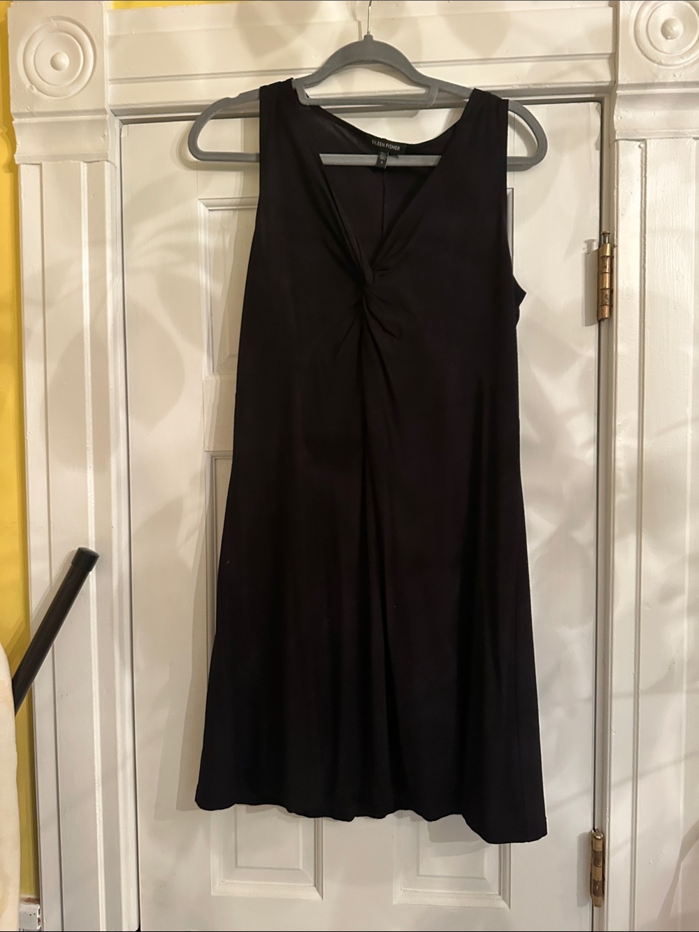 Eileen Fisher Black Sleeveless Twist-Front A-Line Dress